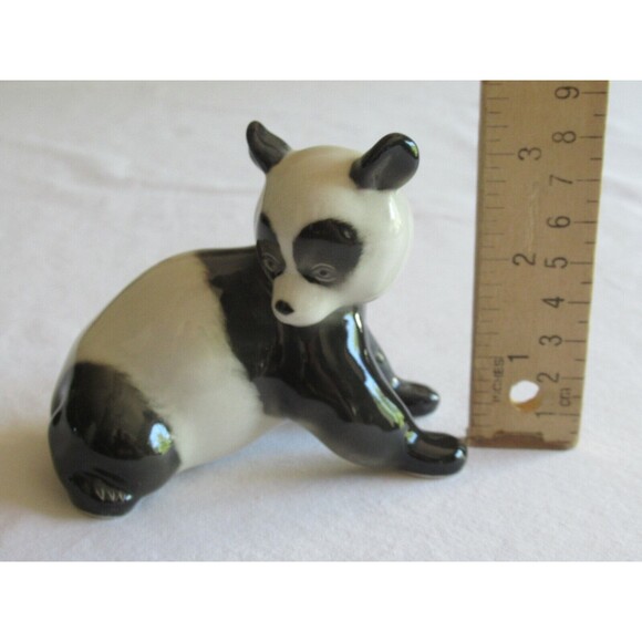 Vintage Lot of 3 Bear Figurines Panda Lomonosov Wolf Sculpture Canada Soapstone - Picture 3 of 12